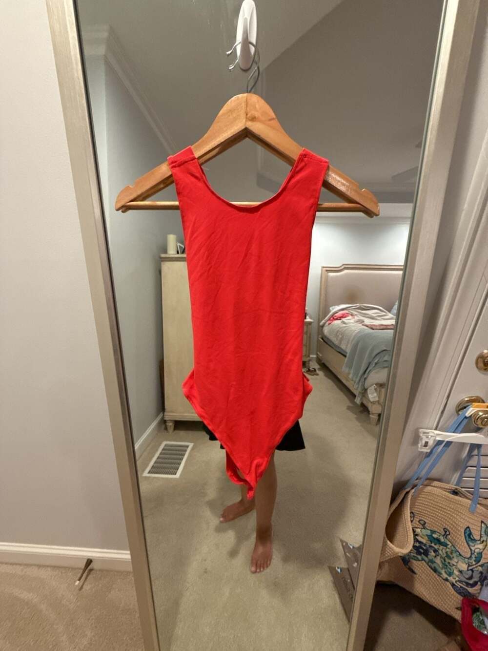 Intimately Free People Solid Red Sleeveless Criss-Cross Back Bodysuit